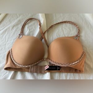 Victoria's Secret Nude Bra with Pink Accents